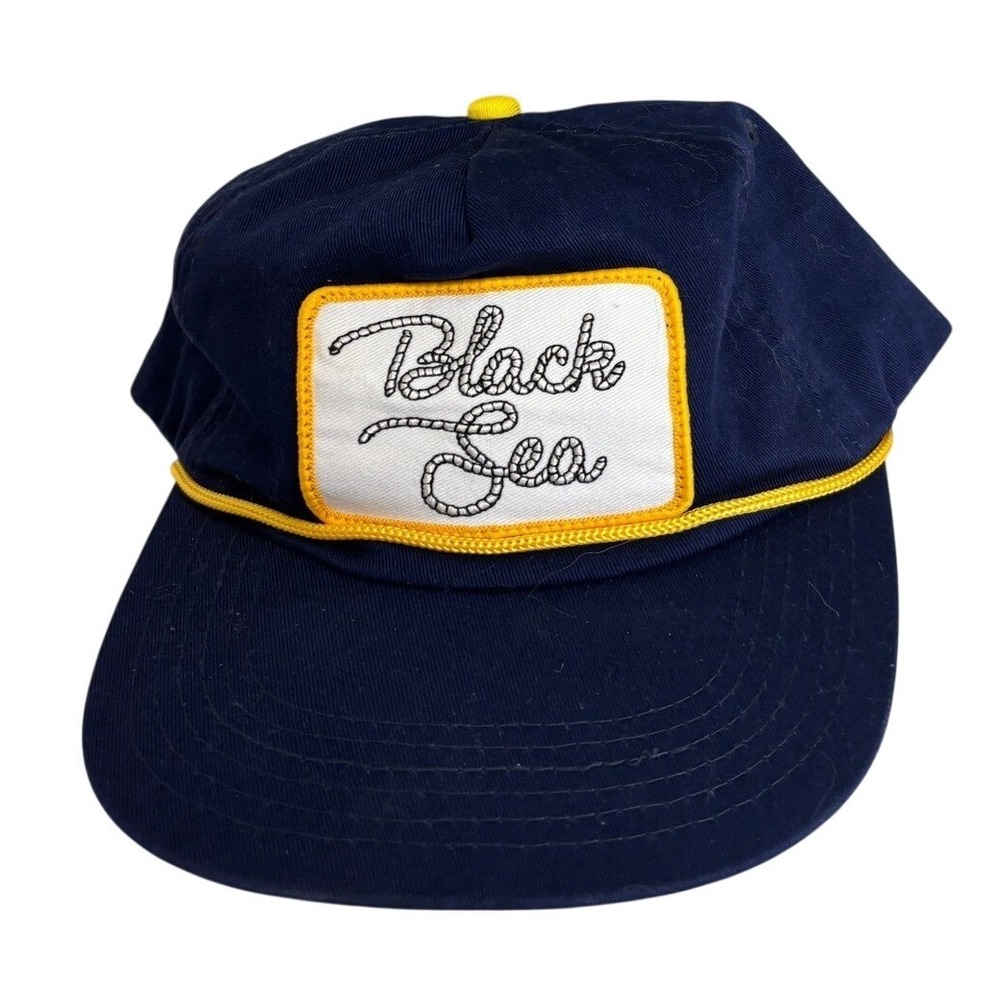 Jack's Surfboards "Black Sea" Surfing Surf Patch Hat Rope Navy Blue SnapBack Cap